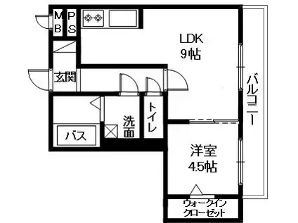 カームコトブキ(1LDK/2階)の間取り写真