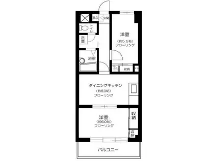 スワンハイツ(2DK/3階)の間取り写真