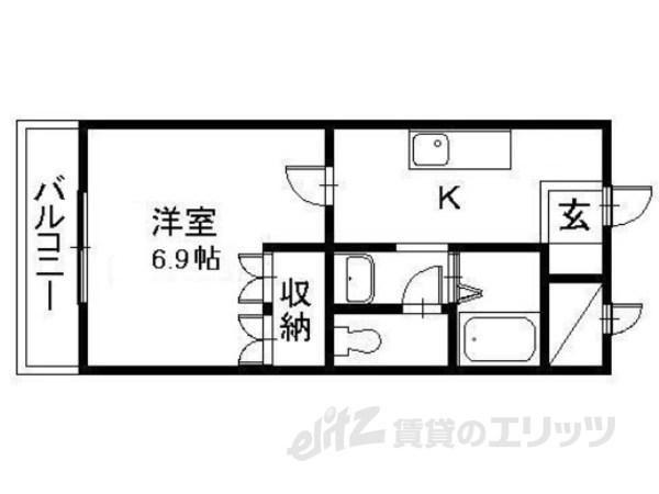 近江鉄道本線 高宮駅(滋賀) 徒歩15分 2階建 築21年(1K/2階)の間取り写真