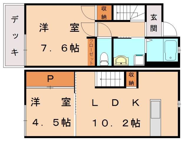 グランツ(2LDK/1階)の間取り写真