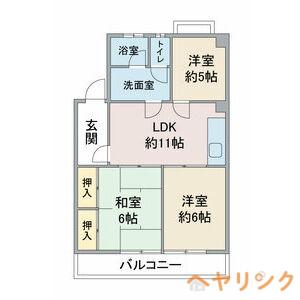 エレガンス柴(3LDK/3階)の間取り写真