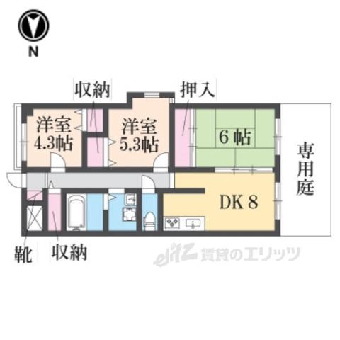 ローレルコート新大宮(3LDK/1階)の間取り写真