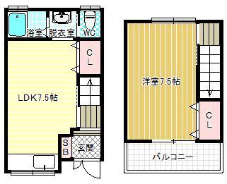 メゾンクレアサウス(1LDK/1階)の間取り写真