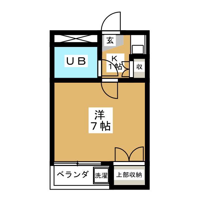 ぱあく835(1K/3階)の間取り写真