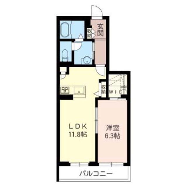 LE CIEL(1LDK/2階)の間取り写真