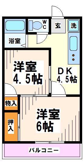 泉コーポ(2K/1階)の間取り写真