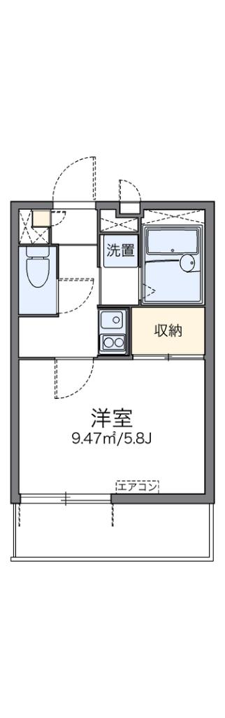 レオパレスOAKCOURT長橋(1K/3階)の間取り写真