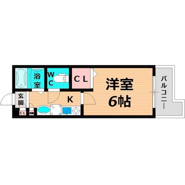 エミグラント・N(1K/2階)の間取り写真