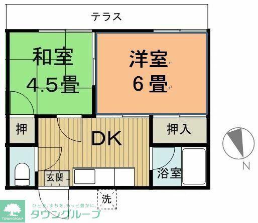 和光コーポラス(2DK/2階)の間取り写真
