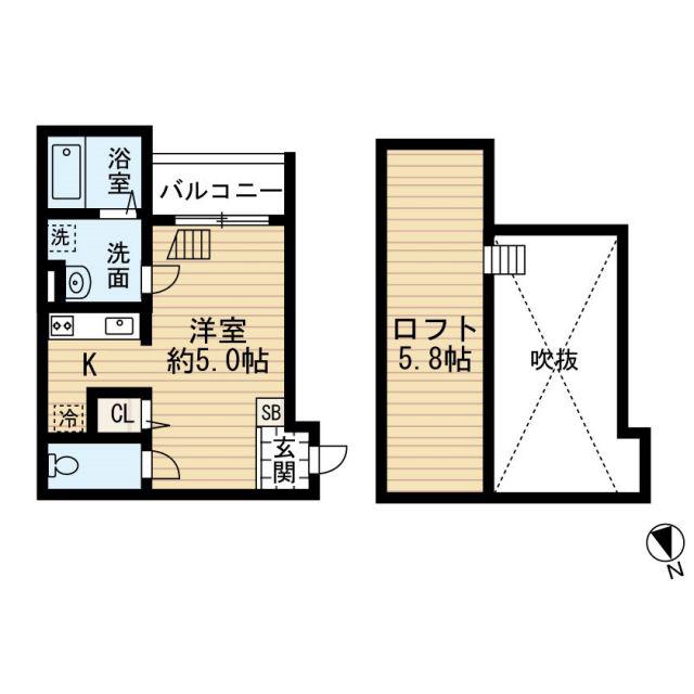 ドリームスクエア(ワンルーム/2階)の間取り写真