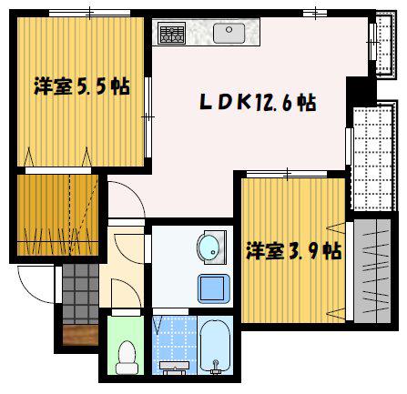 ケイズ・ヴィラ(2LDK/7階)の間取り写真