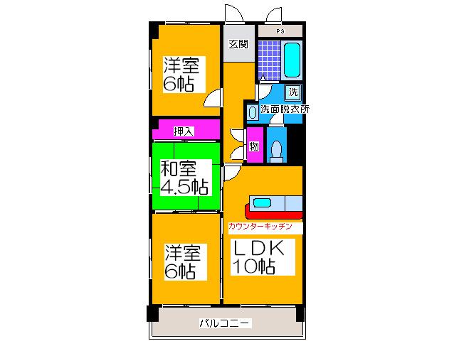 マンションNASHIMA(3LDK/1階)の間取り写真