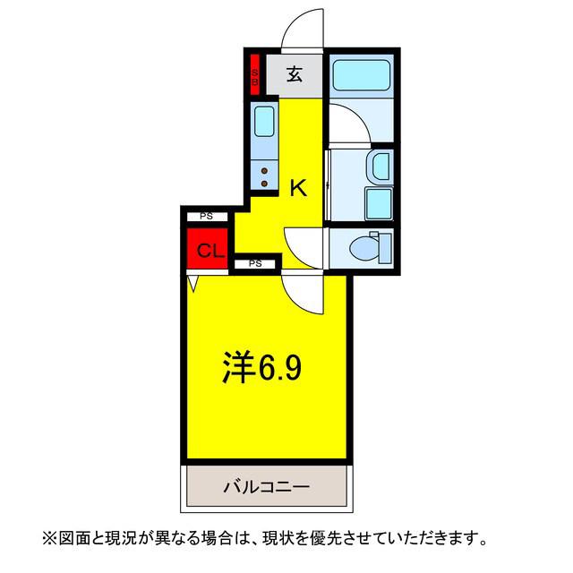 ALFLAT L.B(1K/3階)の間取り写真