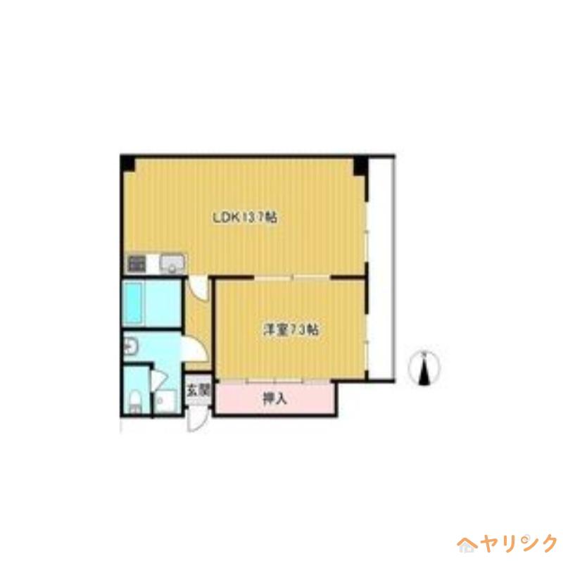 ウエストクリーク(1LDK/4階)の間取り写真