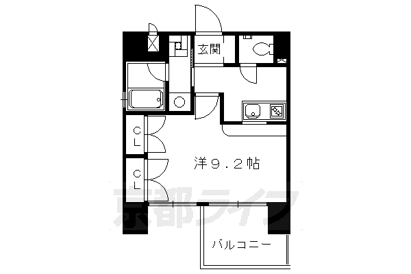 ベラジオ烏丸御池II(1K/4階)の間取り写真