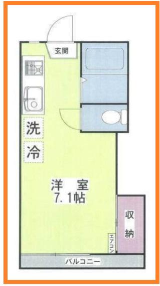 フォーブル向ヶ丘B棟(ワンルーム/2階)の間取り写真