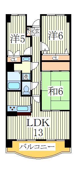 アーバンパーク柏(3LDK/2階)の間取り写真