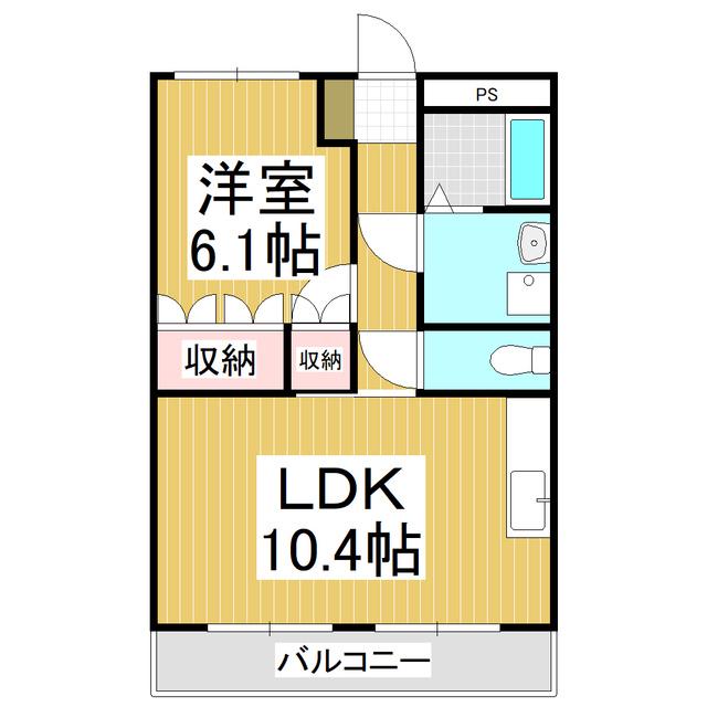 エポックシュー2番館(1LDK/2階)の間取り写真