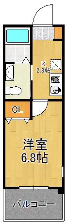 ダイドーメゾン阪神西宮駅前(1K/6階)の間取り写真