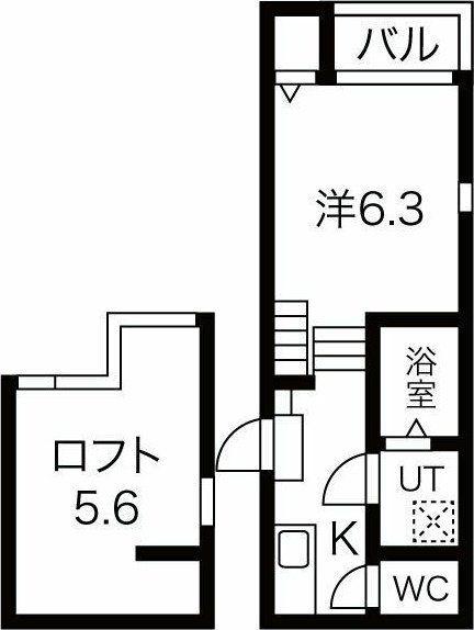 ハーモニーテラス福田町II(1K/1階)の間取り写真