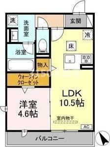 ワイズヴィラ岐南イースト(1LDK/1階)の間取り写真