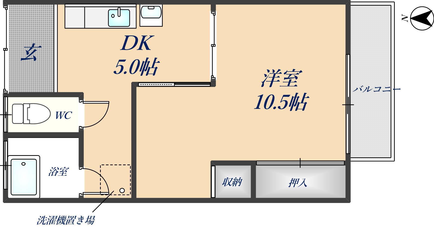 宇奈月マンション(2DK/1階)の間取り写真