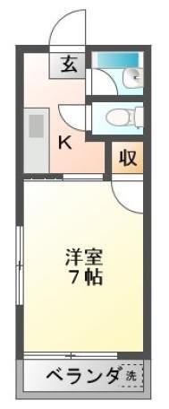 アネックス22(1K/2階)の間取り写真