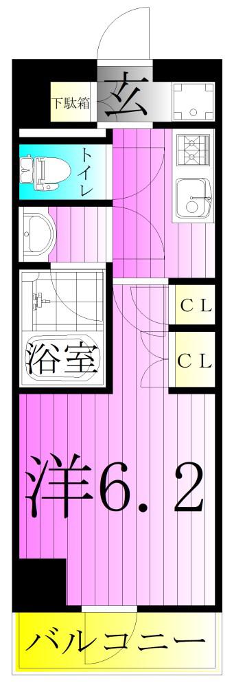 DIPS亀有駅前(1K/7階)の間取り写真