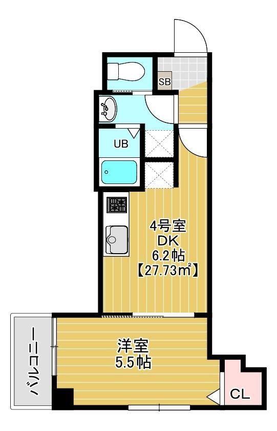 SERRA蘇我(1DK/3階)の間取り写真