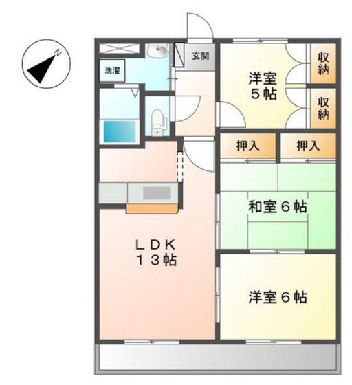 フォレストハイムD(3LDK/1階)の間取り写真