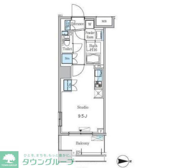 パークキューブ亀戸(ワンルーム/12階)の間取り写真