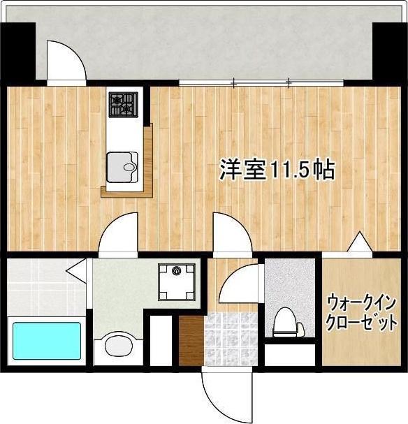 クロノス39京町本丁(ワンルーム/6階)の間取り写真