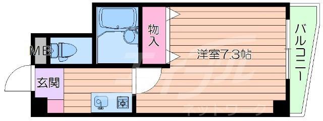メッセージ関大前(1K/5階)の間取り写真