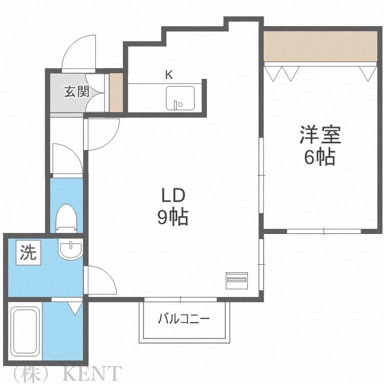 クラリス琴似(1LDK/4階)の間取り写真