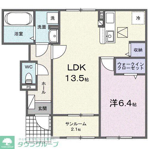 ソラリスコート(1LDK/1階)の間取り写真