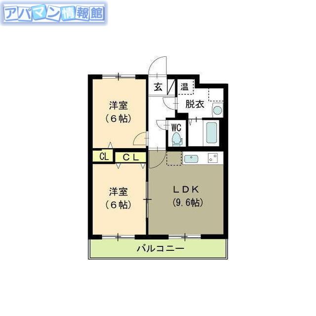 ガーデン・アイリス(2LDK/1階)の間取り写真