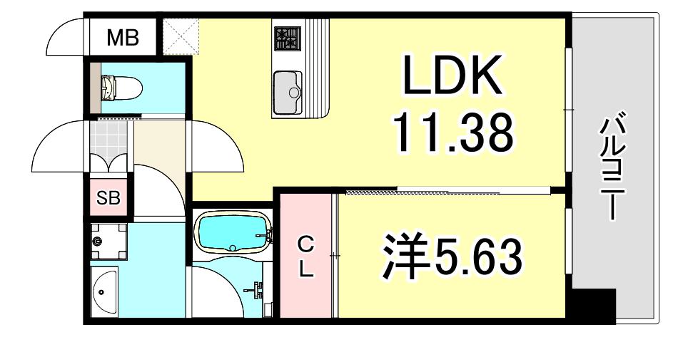 プレジオ塚本ASIAN(1LDK/10階)の間取り写真