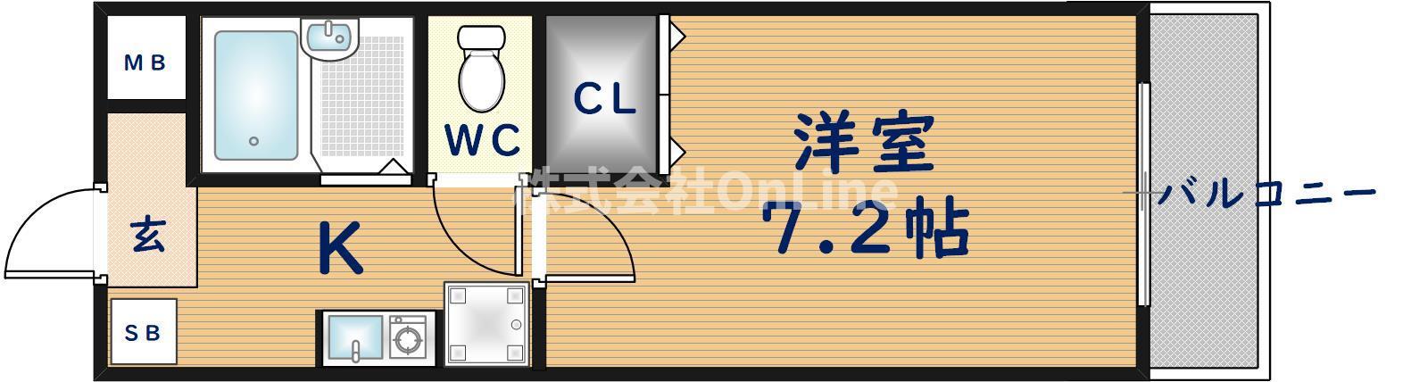 チェリーハイツ宮町(1K/1階)の間取り写真