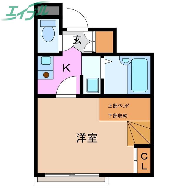 グランノワール(1K/1階)の間取り写真