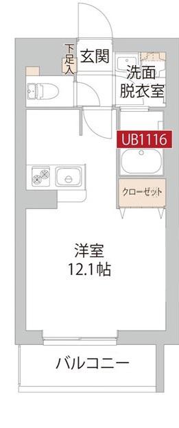 カンパーニャ豊田(ワンルーム/1階)の間取り写真