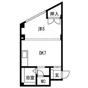 NYパレス(1DK/3階)の間取り写真