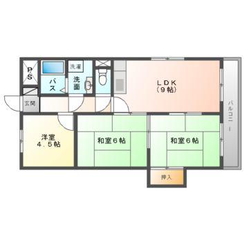 プライム守口(3DK/3階)の間取り写真