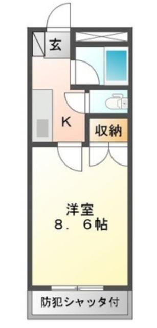 アーバンヒルズ(1K/1階)の間取り写真