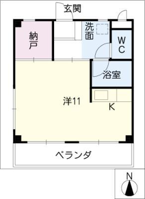 ハーレムBILL(ワンルーム/2階)の間取り写真