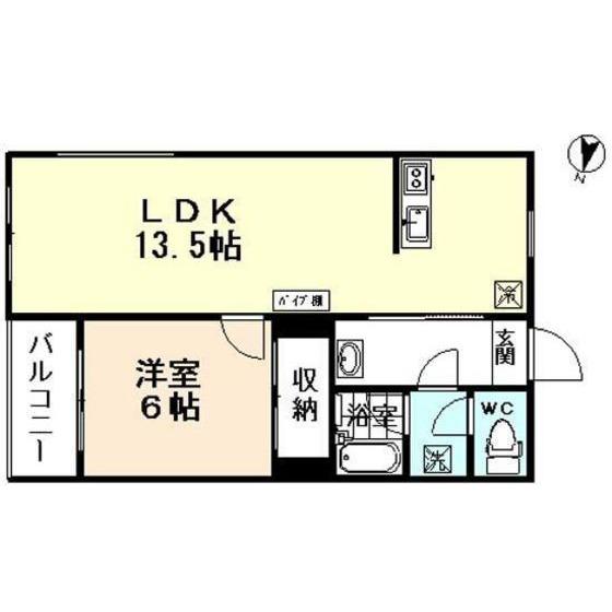 エルナード大泉(1LDK/1階)の間取り写真