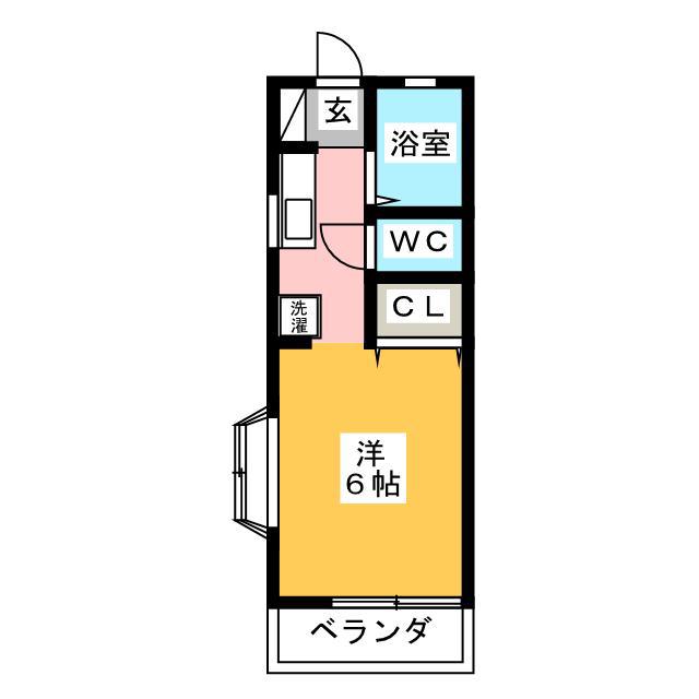 サンバレーII(ワンルーム/2階)の間取り写真