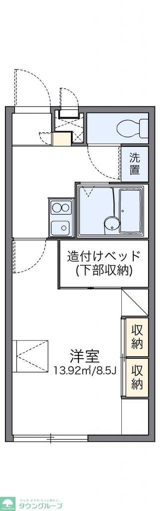 レオパレスKS(1K/2階)の間取り写真