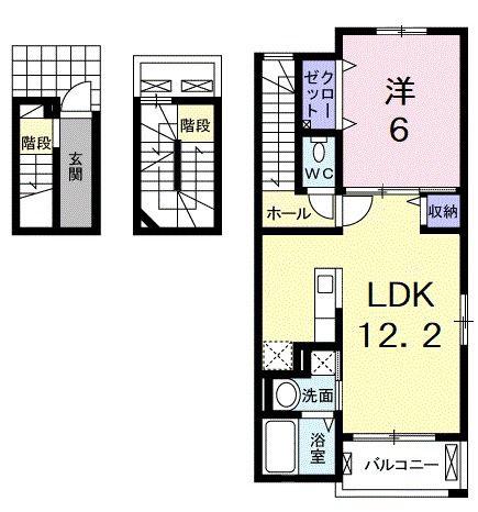 グランシャトー(1LDK/3階)の間取り写真