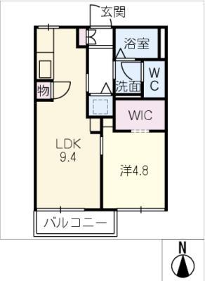 サンハイツ小田井A・B(1LDK/2階)の間取り写真