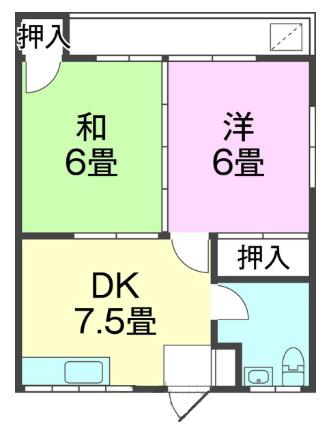 忠マンション(2DK/2階)の間取り写真